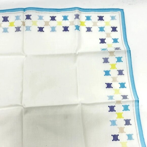 CELINE Logo Triomphe handkerchief Scarf cotton Multicolore/blue - Picture 4 of 11